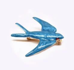 Nicoletta Carlone "Giselle" Enamel Swallow Brooch Shop